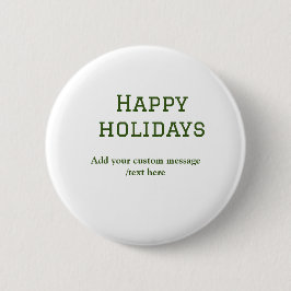 Eenvoudig minimaal groen vrolijke feestdagen Kerst Ronde Button 5,7 Cm