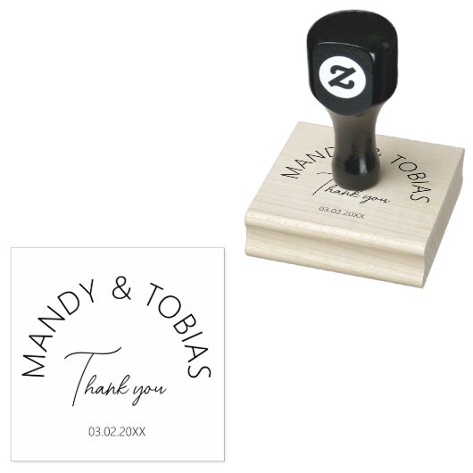 Eenvoudig, minimaal handschrift Bruiloft Rubberstempel (Gestempeld)