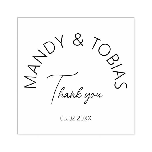 Eenvoudig, minimaal handschrift Bruiloft Rubberstempel (Afrduk)