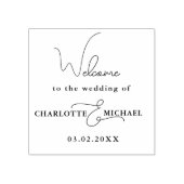 Eenvoudig, minimaal handschrift "Welkom" Rubberstempel (Afrduk)