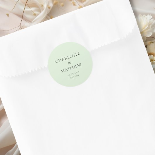 Eenvoudig, minimaal, hart bruiloft Ronde Sticker