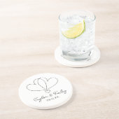 Eenvoudig minimaal hart moderne aangepaste namen b zandsteen onderzetter (Zijkant)