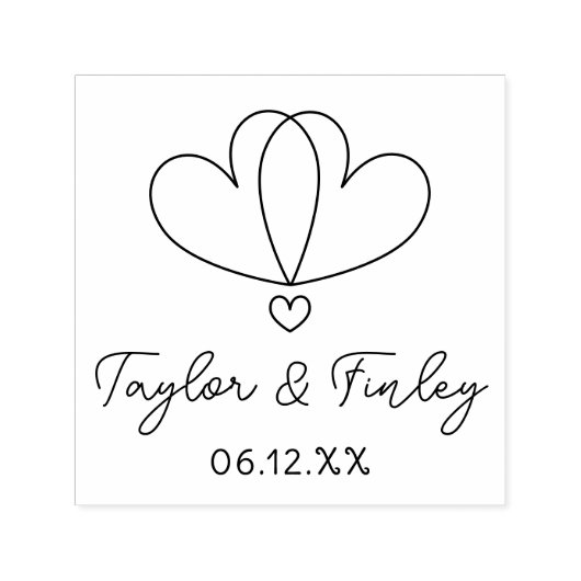 Eenvoudig minimaal hart moderne aangepaste namen b  zelfinktende stempel (Design)