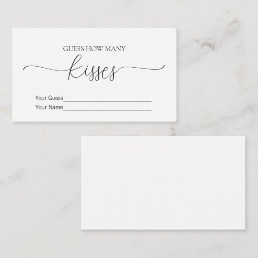 Eenvoudig minimaal hoeveel Kisses Vrijgezellenfees Informatiekaartje (Voorkant / Achterkant)