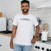 Eenvoudig minimaal Hubby Script hart zwart-wit T-shirt