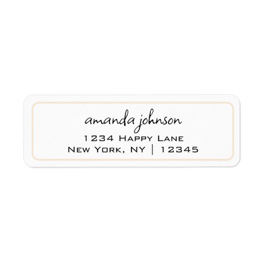 Eenvoudig, minimaal, informeel Casual Cream-label Etiket (Voorkant)