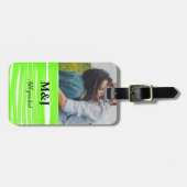 eenvoudig minimaal jouw naam foto monogram water t bagagelabel (Voorkant horizontaal)