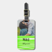 eenvoudig minimaal jouw naam foto monogram water t bagagelabel (Voorkant verticaal)