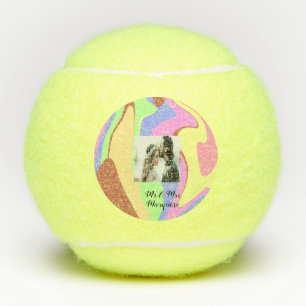eenvoudig minimaal jouw naam foto roze groen tennisballen
