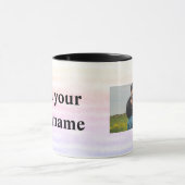 eenvoudig minimaal jouw naam foto waterverf coff mok (Midden)
