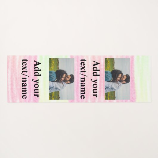 eenvoudig minimaal jouw naam foto waterverf yoga t yogamat (Achterkant (horizontaal))