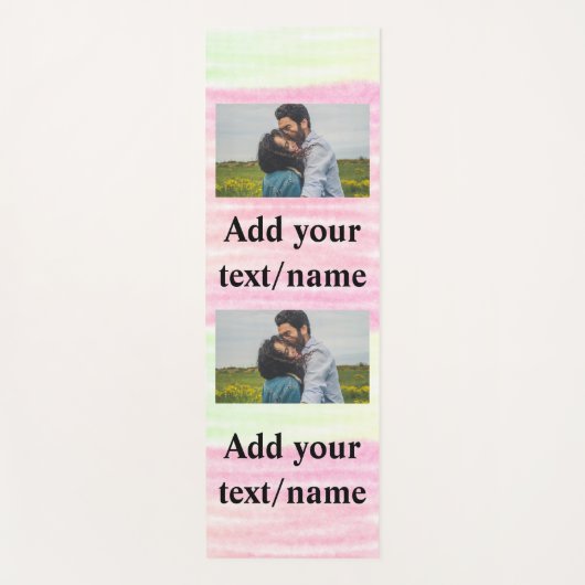 eenvoudig minimaal jouw naam foto waterverf yoga t yogamat (Voorkant)