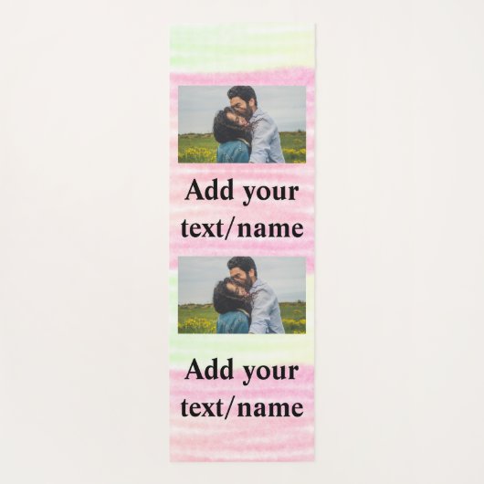 eenvoudig minimaal jouw naam foto waterverf yoga t yogamat (Achterkant)