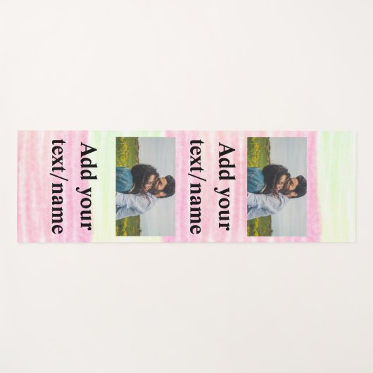 eenvoudig minimaal jouw naam foto waterverf yoga t yogamat (Voorkant (horizontaal))