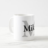 eenvoudig minimaal jouw naam MONOGRAM GROOMSME toe Koffiemok (Voorkant links)