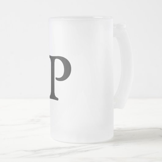 eenvoudig minimaal jouw naam MONOGRAM GROOMSME toe Matglas Bierpul (Voorkant rechts)