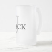 eenvoudig minimaal jouw naam MONOGRAM GROOMSME toe Matglas Bierpul (Voorkant rechts)