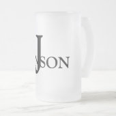 eenvoudig minimaal jouw naam MONOGRAM GROOMSME toe Matglas Bierpul (Voorkant rechts)