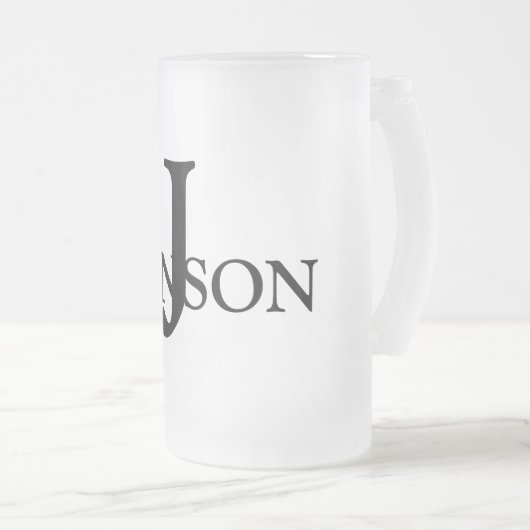 eenvoudig minimaal jouw naam MONOGRAM GROOMSME toe Matglas Bierpul (Voorkant rechts)