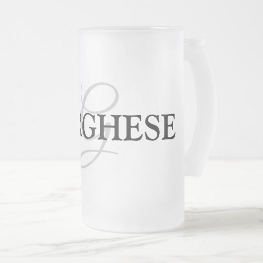 eenvoudig minimaal jouw naam MONOGRAM GROOMSME toe Matglas Bierpul (Voorkant rechts)