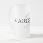 eenvoudig minimaal jouw naam MONOGRAM GROOMSME toe Matglas Bierpul (Voorkant links)