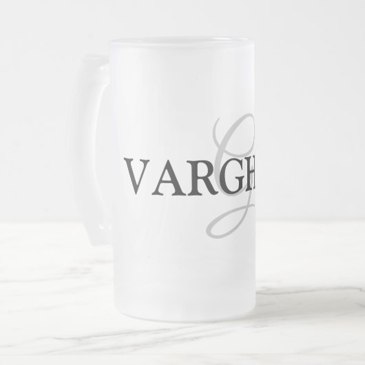 eenvoudig minimaal jouw naam MONOGRAM GROOMSME toe Matglas Bierpul (Voorkant links)