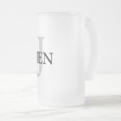 eenvoudig minimaal jouw naam MONOGRAM GROOMSME toe Matglas Bierpul (Voorkant rechts)