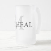 eenvoudig minimaal jouw naam MONOGRAM GROOMSME toe Matglas Bierpul (Voorkant rechts)