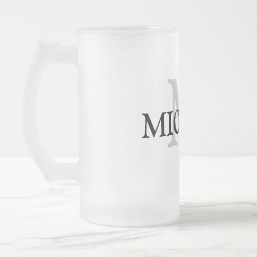 eenvoudig minimaal jouw naam MONOGRAM GROOMSME toe Matglas Bierpul (Links)