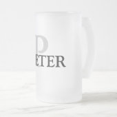 eenvoudig minimaal jouw naam MONOGRAM GROOMSME toe Matglas Bierpul (Voorkant rechts)