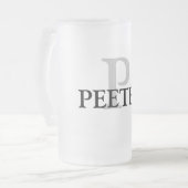 eenvoudig minimaal jouw naam MONOGRAM GROOMSME toe Matglas Bierpul (Voorkant links)