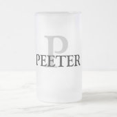 eenvoudig minimaal jouw naam MONOGRAM GROOMSME toe Matglas Bierpul (Center)