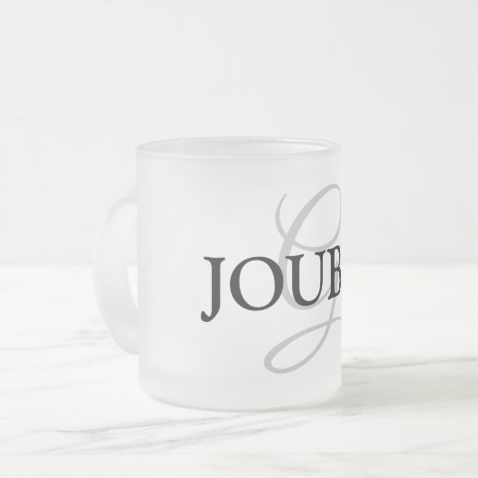 eenvoudig minimaal jouw naam MONOGRAM GROOMSME toe Matglas Koffiemok (Voorkant links)