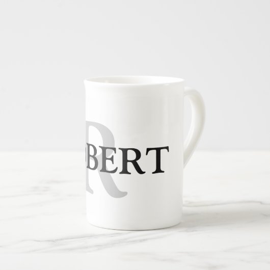 eenvoudig minimaal jouw naam MONOGRAM GROOMSME toe Porselein Kop (Voorkant rechts)