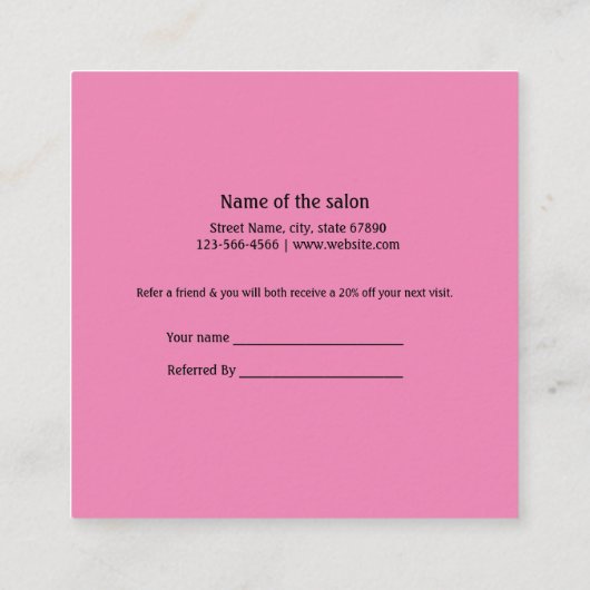 eenvoudig minimaal jouw naam store salon verwijzin aanbevelingskaartje (Achterkant)