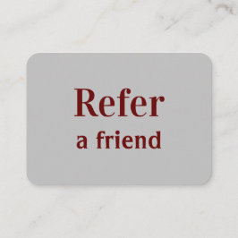 eenvoudig minimaal jouw naam store salon verwijzin aanbevelingskaartje