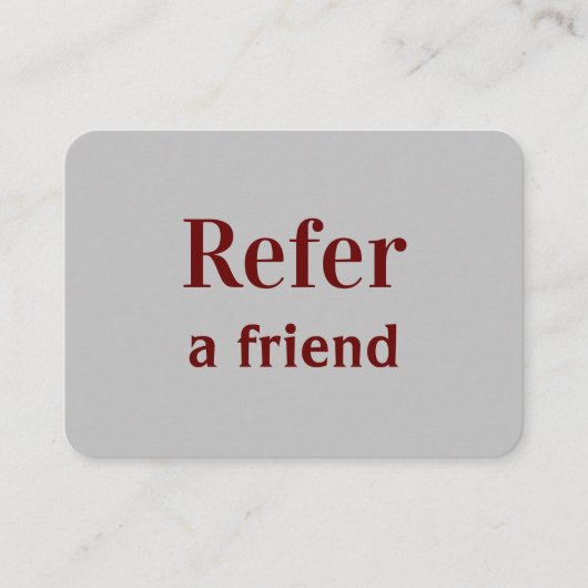 eenvoudig minimaal jouw naam store salon verwijzin aanbevelingskaartje (Voorkant)