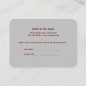 eenvoudig minimaal jouw naam store salon verwijzin aanbevelingskaartje (Achterkant)