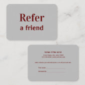 eenvoudig minimaal jouw naam store salon verwijzin aanbevelingskaartje (Voorkant / Achterkant)