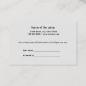 eenvoudig minimaal jouw naam store salon verwijzin aanbevelingskaartje (Achterkant)