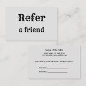 eenvoudig minimaal jouw naam store salon verwijzin aanbevelingskaartje (Voorkant / Achterkant)