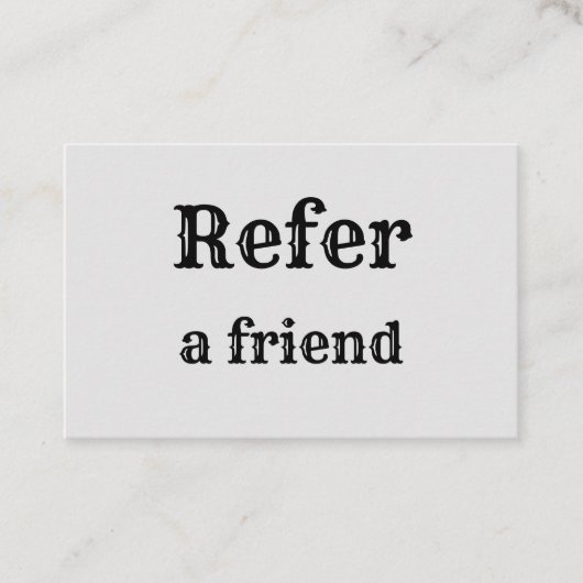 eenvoudig minimaal jouw naam store salon verwijzin aanbevelingskaartje (Voorkant)