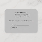 eenvoudig minimaal jouw naam store salon verwijzin aanbevelingskaartje (Achterkant)