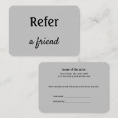 eenvoudig minimaal jouw naam store salon verwijzin aanbevelingskaartje (Voorkant / Achterkant)