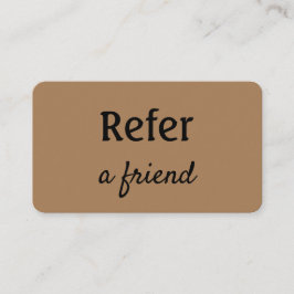 eenvoudig minimaal jouw naam store salon verwijzin aanbevelingskaartje