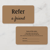 eenvoudig minimaal jouw naam store salon verwijzin aanbevelingskaartje (Voorkant / Achterkant)