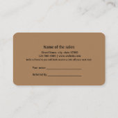 eenvoudig minimaal jouw naam store salon verwijzin aanbevelingskaartje (Achterkant)