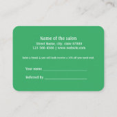 eenvoudig minimaal jouw naam store salon verwijzin aanbevelingskaartje (Achterkant)