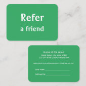 eenvoudig minimaal jouw naam store salon verwijzin aanbevelingskaartje (Voorkant / Achterkant)