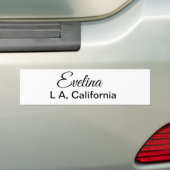 Eenvoudig minimaal jouw naam tekst plaatsen stadsa bumpersticker (Op auto)